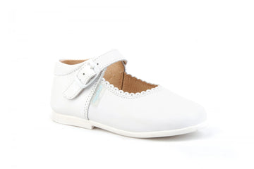 Merceditas en piel con hebilla Blanco