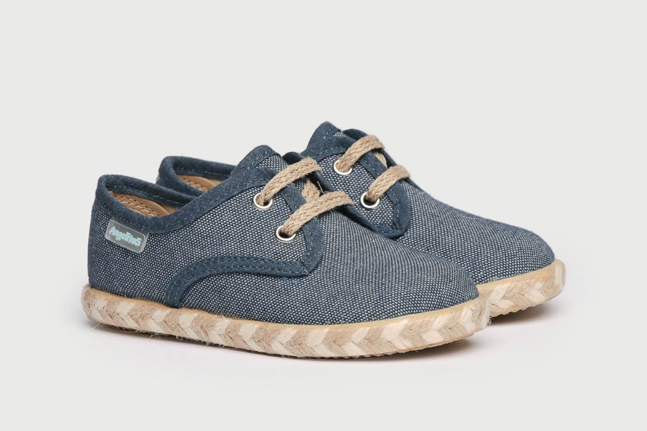 Blucher en lino con suela trenzada y cordones Jeans