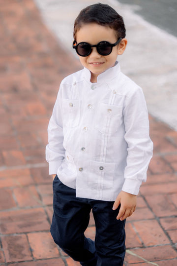 Chacabana en algodon cuello mao 12 botones