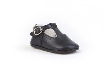 Pepito en piel suela blanda Azul Marino