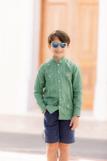 Chacabana de ñino en lino cuello mao