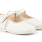 Merceditas en piel con hebilla Beige
