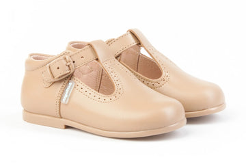 Pepito en piel con hebilla Camel