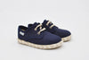 Blucher en lino con suela trenzada y cordones Azul Marino