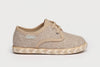 Blucher en lino con suela trenzada y cordones Beige