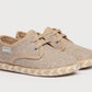 Blucher en lino con suela trenzada y cordones Beige