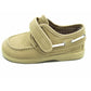 Mocasines en loneta con velcro cordon blanco laterales Beige