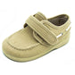 Mocasines en loneta con velcro cordon blanco laterales Beige