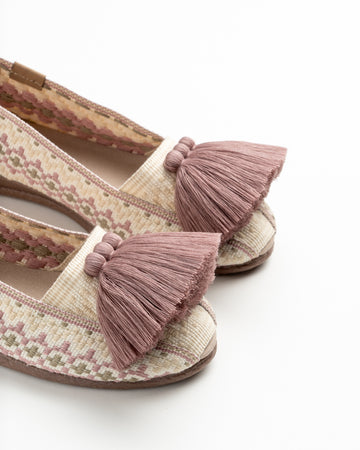 Alpargatas tejidas con pompones tallas 34-41 Rosina ADULTS