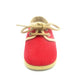 Blucher de cordones con tejido lino suela y detalles en el mismo color rojo