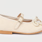 Bailarina tipo lino con hebilla beige