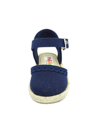 Zapatilla tipo esparteña lisas con puntillas Azul Marino