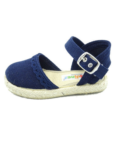 Zapatilla tipo esparteña lisas con puntillas Azul Marino