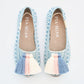 Alpargatas tejidas con pompones tallas 26-33 Blue Smoke KIDS
