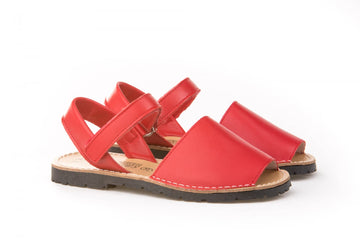 Menorquina lisas cierre en velcro Rojo
