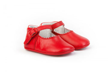 Merceditas en piel Rojo