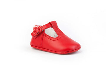 Pepito en piel suela blanda Rojo