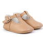 Pepito en piel suela blanda Camel